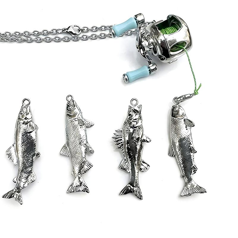 Reel Handle - Fishing Reel Necklace Mini Rotating Handle