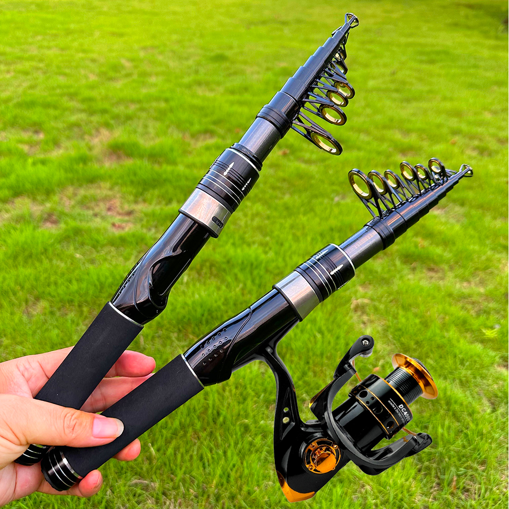 Spinning Reel - Telescopic Spinning Fishing Rod 1.5-2.4M and